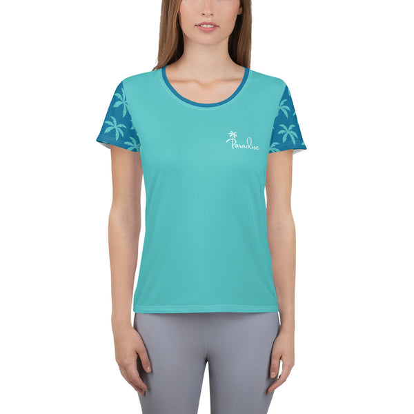 Blue Palm Women's Athletic T-shirt